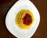 A picture of step 3 of Spaghetti with Fresh Tomato sauce.