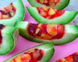 عکس مرحله 7 از دستور ژله میوه در طالبی solmaz