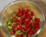 A picture of step 1 of Cucumber salad.