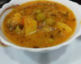 A picture of step 5 of Methi Matar Aloo curry.