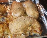 A picture of step 4 of Italian breaded chicken breast (baked) also, air fryer friendly too.