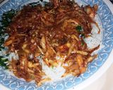 A picture of step 4 of Basmati rice with cabbage sauce.