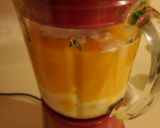 A picture of step 4 of Mango Ice-cream - only 3 ingredients.