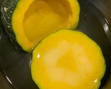 Hình bước làm 1 của món Flan Bí Đỏ Nhật