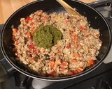 Une image de l'étape 14 de Chapon haché aux poivrons rouges et pesto.