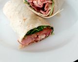 A picture of step 6 of My Bacon,Tomato,Wild Rocket & soft cheese + Mayonnaise Wrap 😍.