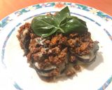 Foto del paso 4 de la receta: Berenjena a la boloñesa con toque de roquefort. Fácil todo en una sartén!!!