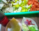 Foto langkah ke 1 dari resep Tumis tahu kuning,Wortel&Jamur Kancing tanpa minyak~diet friendly✨.