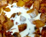 A picture of step 6 of My Chicken Sausage with Pasta in a Creamy Soft Cheese sauce 😆.