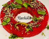 A picture of step 9 of Beetroot Bunt Dhokla.