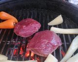 A picture of step 5 of Venison in dark chocolate and raspberry Bbq sauce.