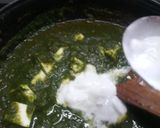 A picture of step 7 of Palak paneer.