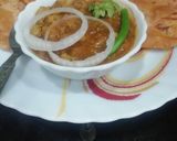 A picture of step 9 of Beetroot puri with white chana.
