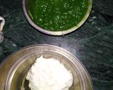 A picture of step 1 of Palak Suji Cake.