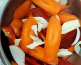 A picture of step 2 of My Roast Carrots Onion and sweet Pepper.