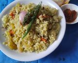 A picture of step 4 of Pudina rice.