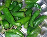 A picture of step 1 of Masala bhari mirch.