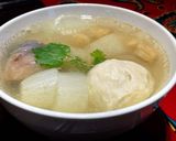 白玉蘿蔔貢丸湯的食譜步驟3照片