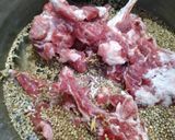 A picture of step 1 of Mutton chops pulao.