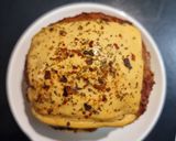A picture of step 6 of Domino's style veg premium burger pizza.