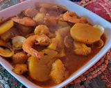 Foto del paso 9 de la receta: Estofado de patatas con rape, sepia, langostinos y almejas
