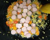A picture of step 3 of Teriyaki rice, chicken salad with honey and orange dressing.