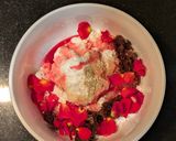 A picture of step 4 of Rose Shrikhand in motichur tart.