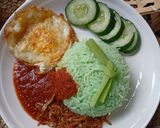 Gambar langkah 3 resipi Nasi Lemak Pandan & Sambal Bilis Mk89 Style.