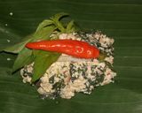 Foto langkah ke 7 dari resep Pepes teri, tahu &daun singkong.