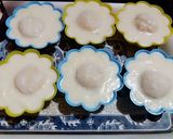 A picture of step 8 of Rosogolla stuff rabdi panna cotta.