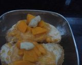 A picture of step 4 of Shahi tukda in mango flavor.