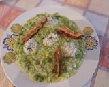 Foto del passaggio 8 della ricetta Risotto Verde alla Crema di Piselli con Pancetta Croccante