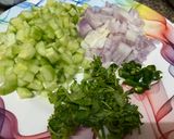 A picture of step 1 of Cucumber onion raita.