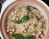صورة لخطوة 1 من وصفة رز بالحمص واللحم المفروم