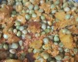 A picture of step 5 of Tur dana(pigeon pea) and batata sabzi.