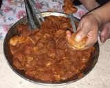 A picture of step 1 of Beef seekh boti.