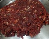 A picture of step 7 of Beetroot Burfi.
