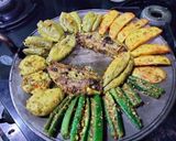 A picture of step 5 of Achari tawa vegetables.