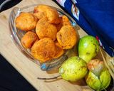 A picture of step 9 of Amrood k pakoray.
