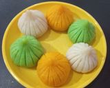 A picture of step 5 of Colourful suji modak.