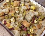 A picture of step 10 of Sweet Potato and Chestnut Stuffing / Dressing.