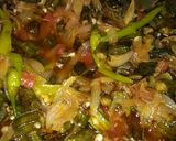 A picture of step 5 of Bhindi fry.