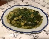 Une image de l'étape 13 de Courgettes en sauce verte, vin blanc et ail des ours.