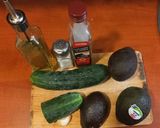 A picture of step 1 of Avocado and Cucumber Gazpacho.
