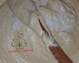 A picture of step 8 of #bakecake multicolored marble birthday cake.