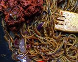 A picture of step 1 of Korean pasta.