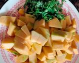 A picture of step 1 of Pumpkin and methi ki sabzi.