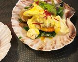 A picture of step 5 of Pan-Seared Scallops with Broccoli Rabe and Saffron Cream.