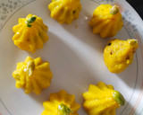 A picture of step 4 of Modak stuffed with dates and dryfruits.