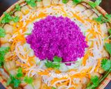 Hình bước làm 5 của món Xôi lá cẩm thịt xá xíu